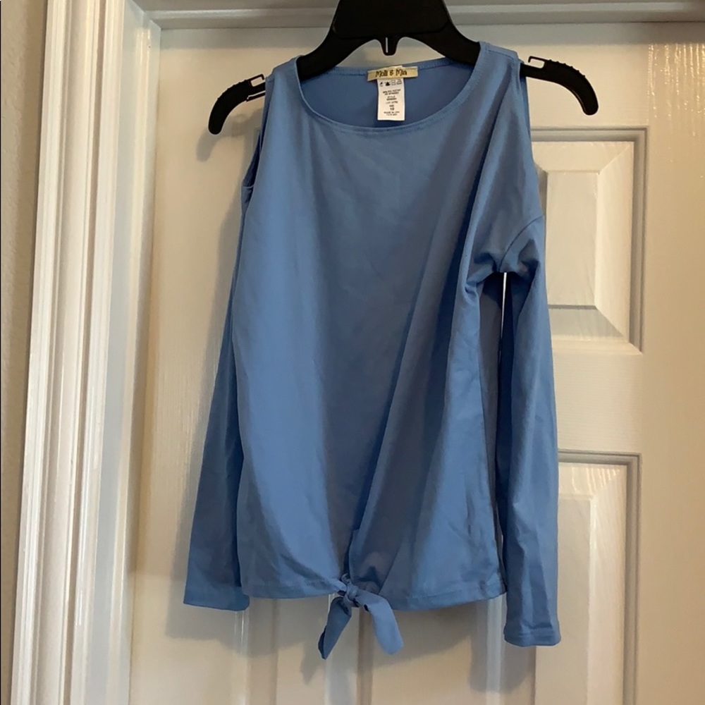 Girl’s Molli & Mia open shoulder Shirt, Size 10